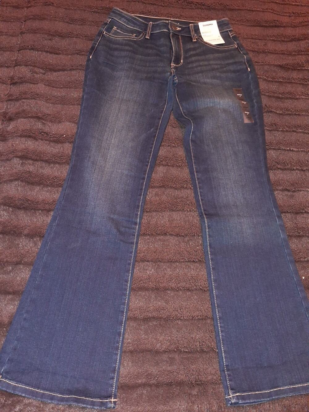 SONOMA Jeans Women's Blue Size 4 Bootcut Stretch Denim Mid-Rise P002